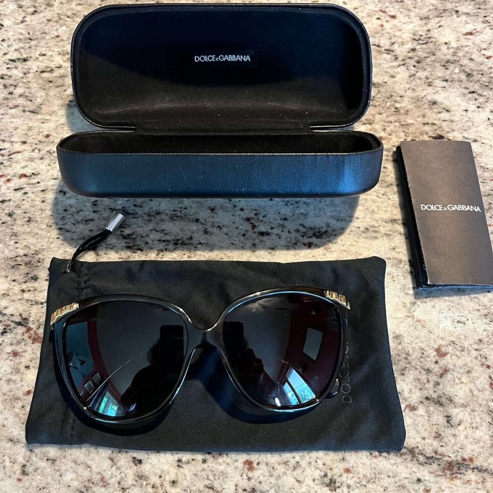 Dolce & Gabbana Tortoise Butterfly Style Gradient Oversized Sunglasses